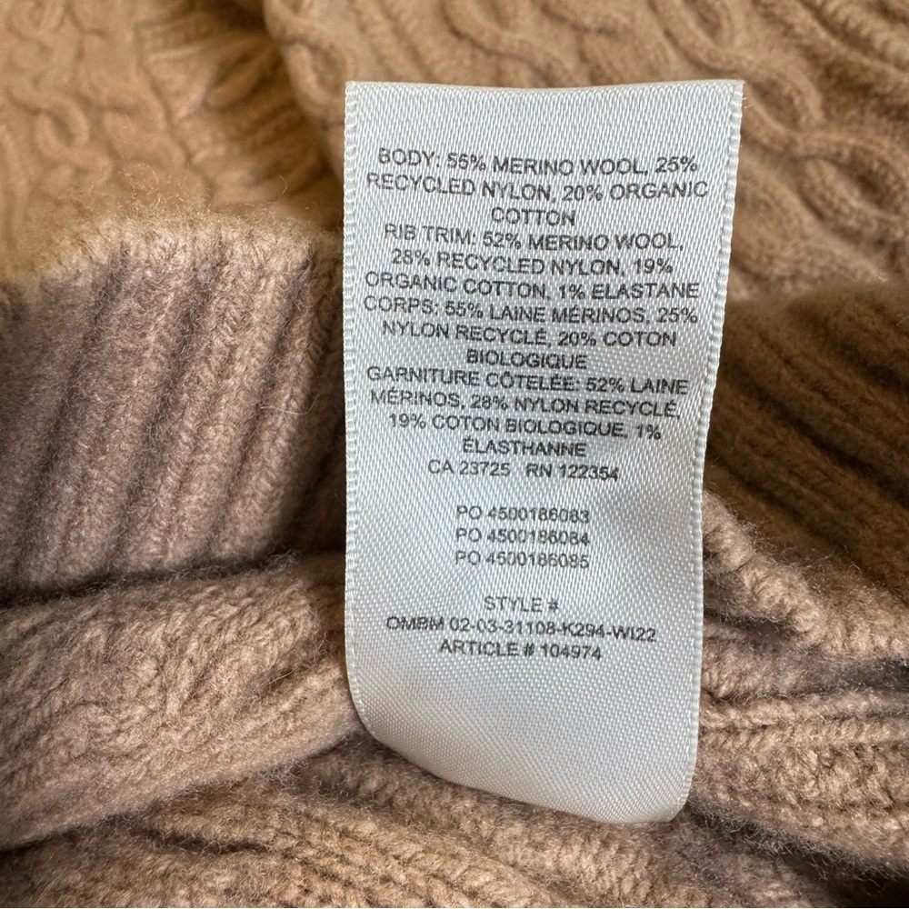 Aritzia Sunday Best Boxy Cable Knit Sweater Wool Blend - Picture 6 of 7